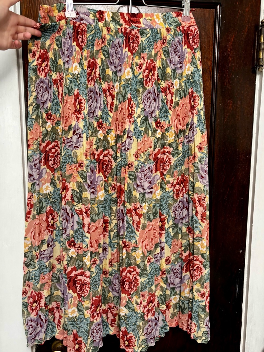 Floral Pleated Midi Skirt - Multicolor